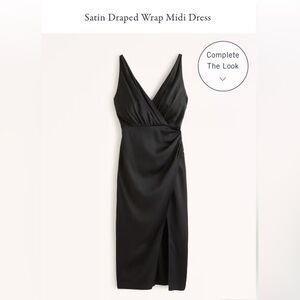 Abercrombie Satin Draped Wrap Midi Dress - XLTall